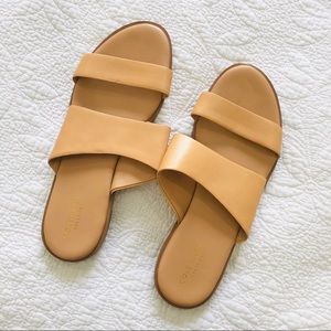 COPY - COLE HAAN Tan leather sandals flats slides…